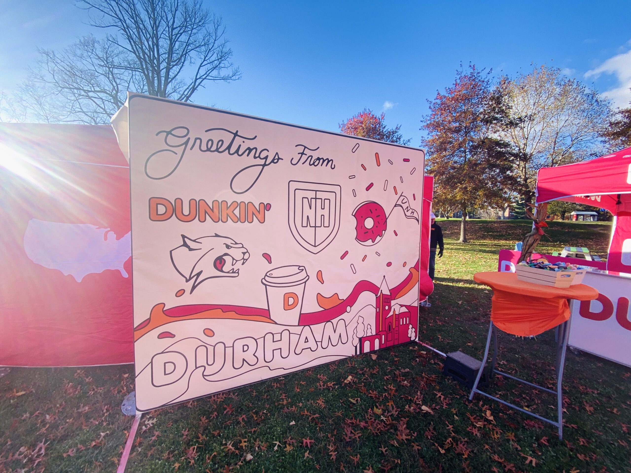 A free-standing mural design illustrated by Rachel Sotak for Dunkin' Donuts